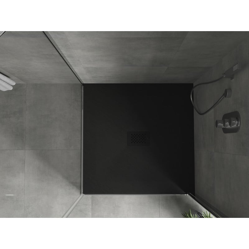 Mexen Hugo receveur de douche carré SMC 100 x 100 cm, noir, cache noir - 42701010-B