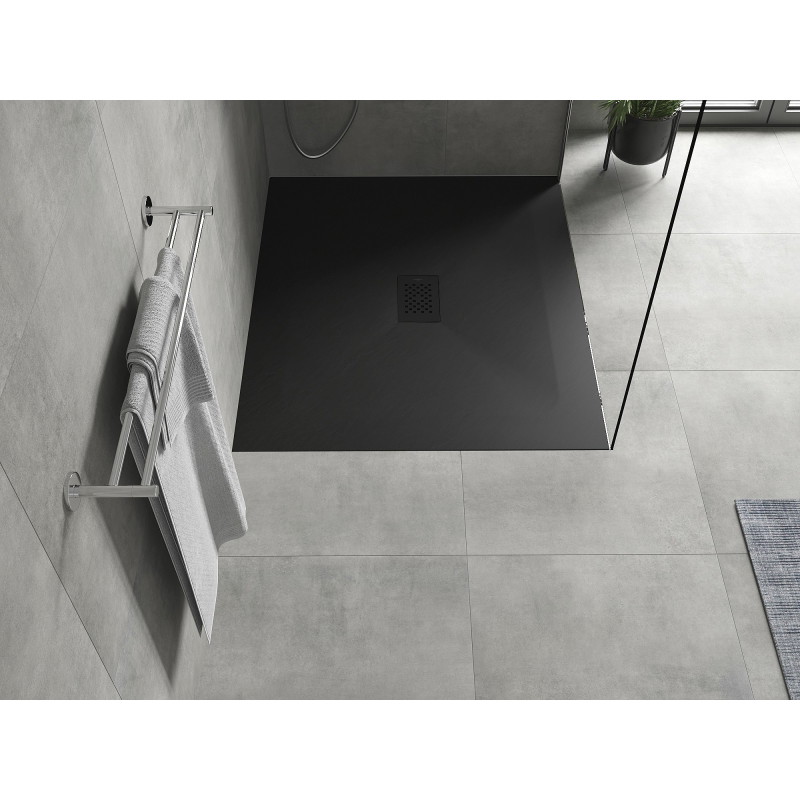 Mexen Hugo receveur de douche rectangulaire SMC 110 x 100 cm, noir, cache noir - 42701011-B