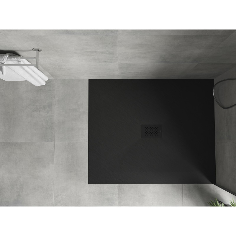 Mexen Hugo receveur de douche rectangulaire SMC 140 x 100 cm, noir, cache noir - 42701014-B