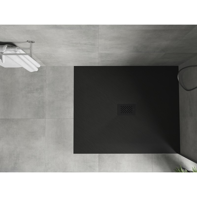 Mexen Hugo receveur rectangulaire SMC 140 x 100 cm, noir, cache noir - 42701014-B