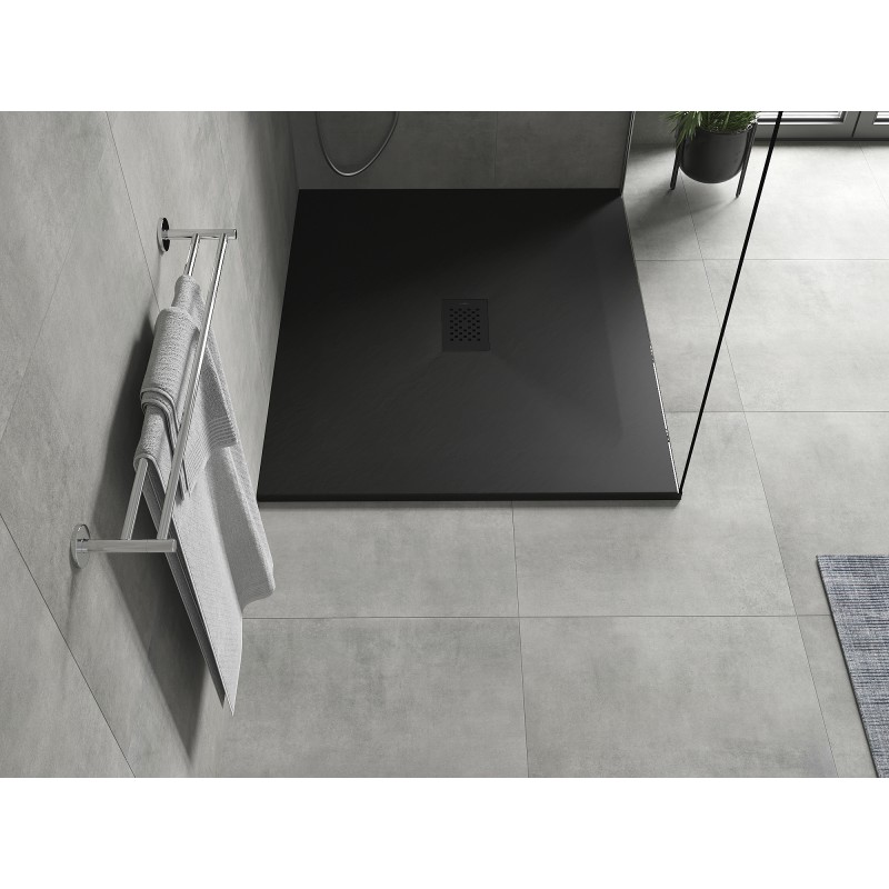 Mexen Hugo receveur rectangulaire SMC 140 x 100 cm, noir, cache noir - 42701014-B
