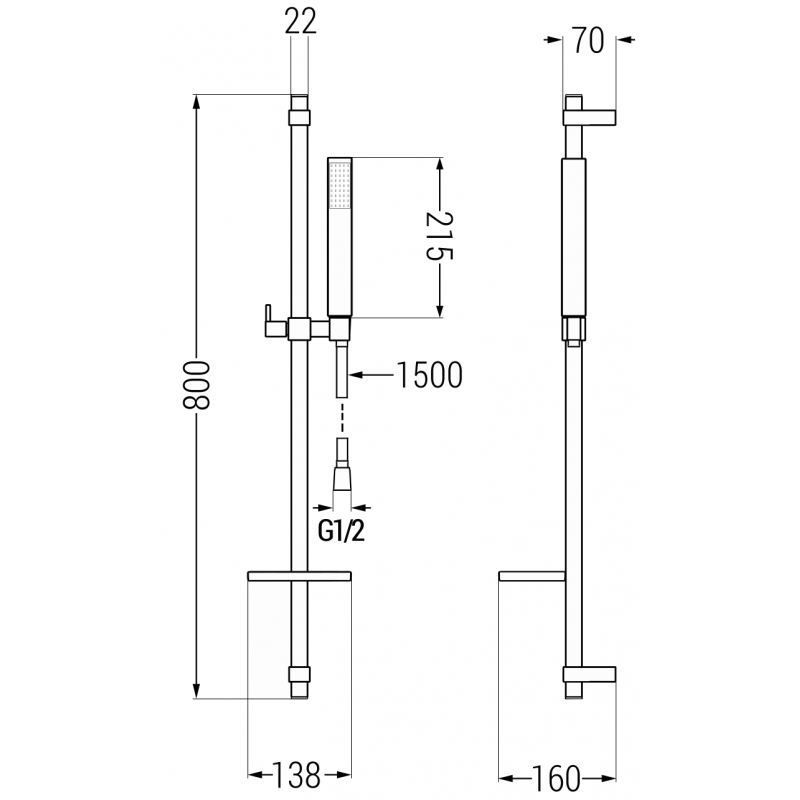 Mexen Libra DQ77 ensemble de bain, doré - 745113DQ77-50