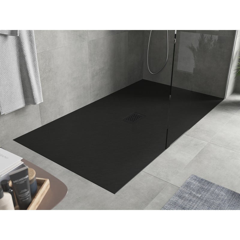 Mexen Hugo receveur de douche rectangulaire SMC 150 x 100 cm, noir, cache noir - 42701015-B