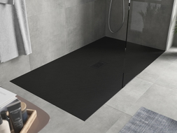 Mexen Hugo receveur de douche rectangulaire SMC 160 x 100 cm, noir, cache noir - 42701016-B