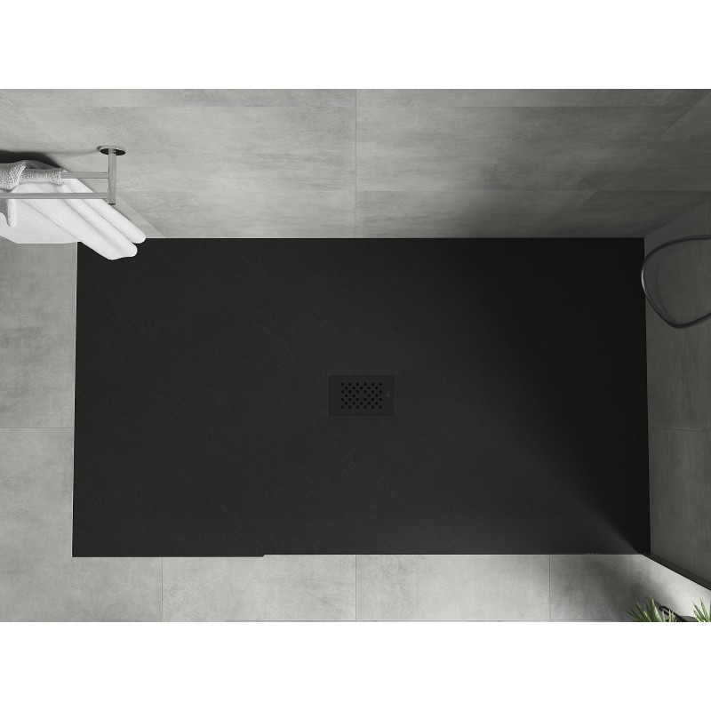 Mexen Hugo receveur de douche rectangulaire SMC 160 x 100 cm, noir, cache noir - 42701016-B