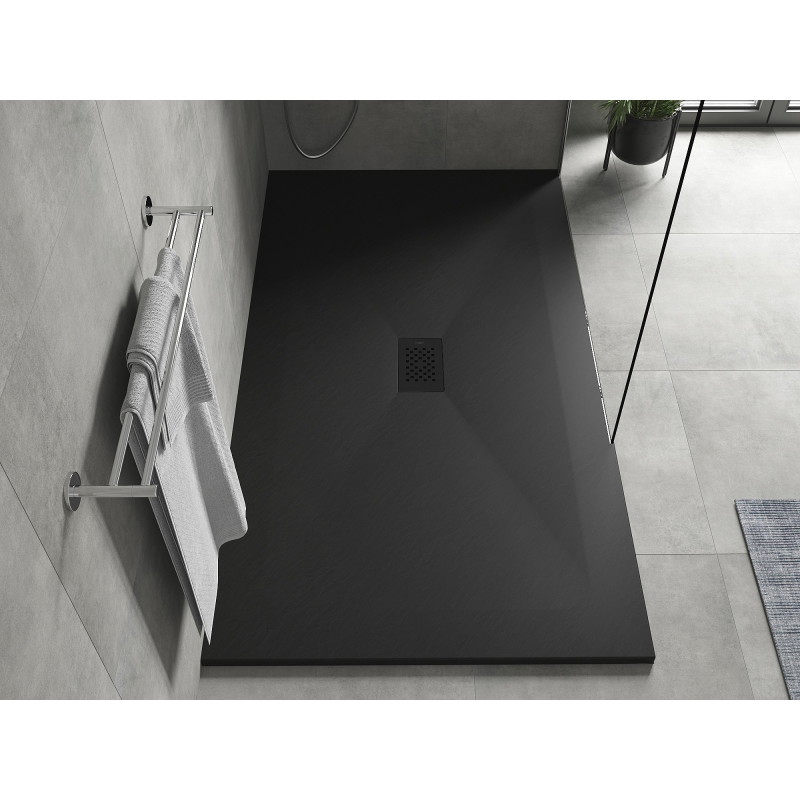 Mexen Hugo receveur rectangulaire SMC 160 x 100 cm, noir, cache noir - 42701016-B