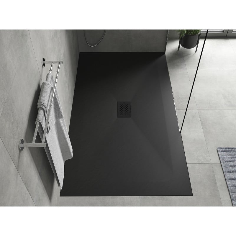 Mexen Hugo receveur de douche rectangulaire SMC 170 x 100 cm, noir, cache noir - 42701017-B