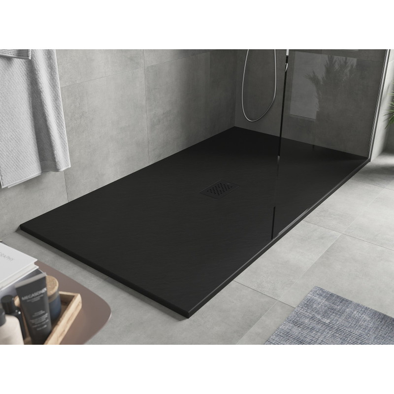 Mexen Hugo receveur rectangulaire SMC 180 x 100 cm, noir, cache noir - 42701018-B