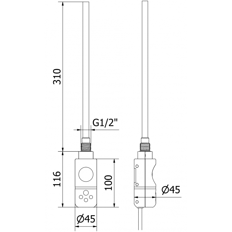 Mexen Ares radiateur électrique 700 x 500 mm, 300 W, chrome - W102-0700-500-2300-01