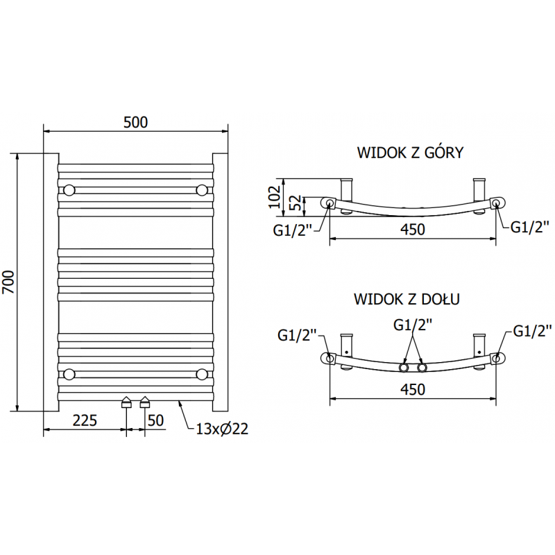 Mexen Ares radiateur électrique 700 x 500 mm, 300 W, anthracite - W102-0700-500-2300-66