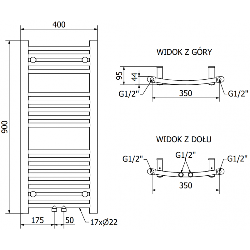 Mexen Ares radiateur électrique 900 x 400 mm, 300 W, blanc - W102-0900-400-2300-20
