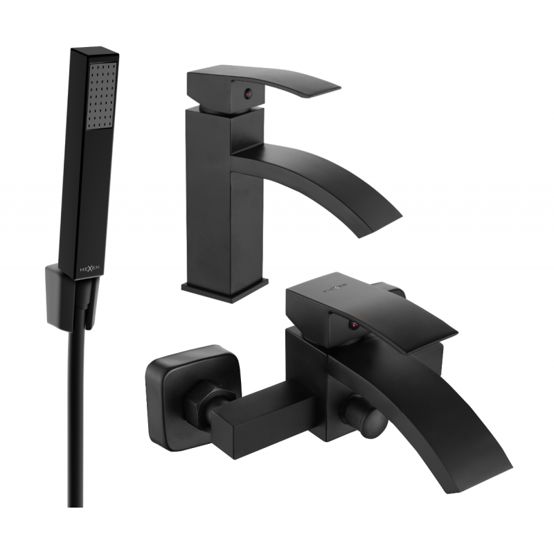 Mexen Libra R77 ensemble baignoire, noir - 745103R77-70