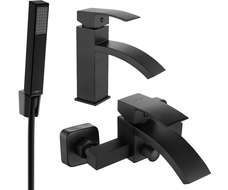 Mexen Libra R77 ensemble de baignoire, noir - 745103R77-70