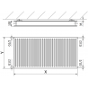 Mexen CH20 Radiateur hygiénique 400 x 1500 mm, raccordement latéral, 1193 W, noir - W420H-040-150-70
