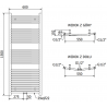 Mexen Ares radiateur électrique 1500 x 600 mm, 600 W, doré - W102-1500-600-2600-50