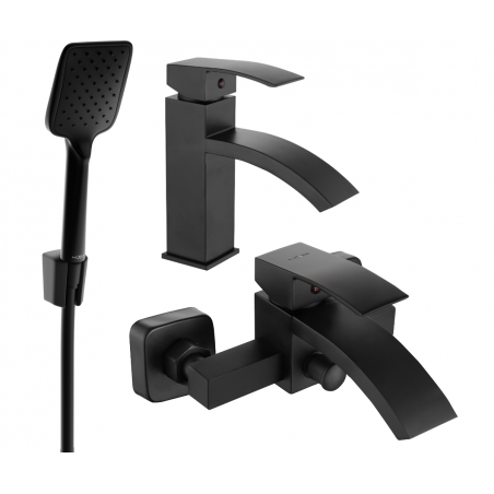 Mexen Libra R62 ensemble de baignoire, noir - 745103R62-70