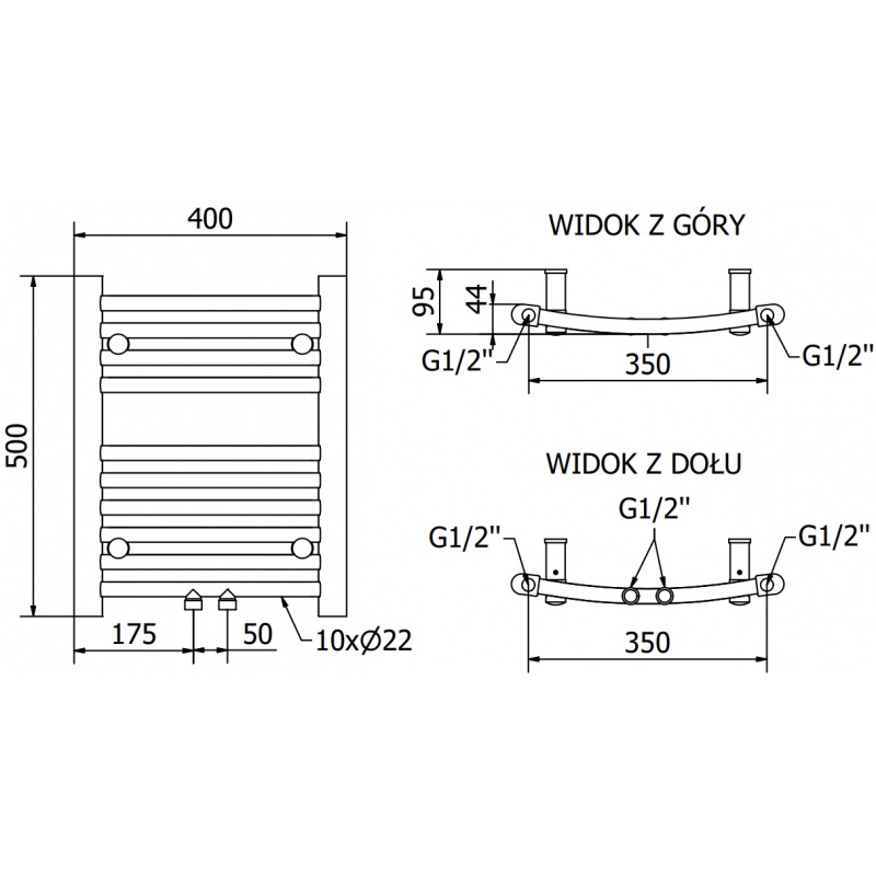 Mexen Ares radiateur électrique 500 x 400 mm, 300 W, noir - W102-0500-400-6300-70