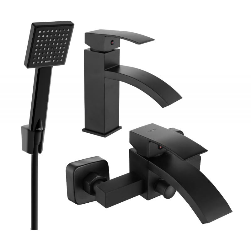 Mexen Libra R45 ensemble de baignoire, noir - 745103R45-70