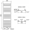 Mexen Ares radiateur électrique 1500 x 500 mm, 600 W, blanc - W102-1500-500-6600-20