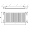Radiateur mural Mexen CH20 Hygiene 900 x 900 mm, connexion latérale, 1386 W, noir - W420H-090-090-70