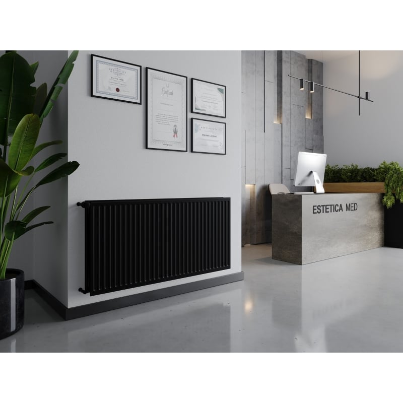 Mexen CH20 Radiateur hygiénique en plaque 900 x 1500 mm, connexion latérale, 2310 W, noir - W420H-090-150-70