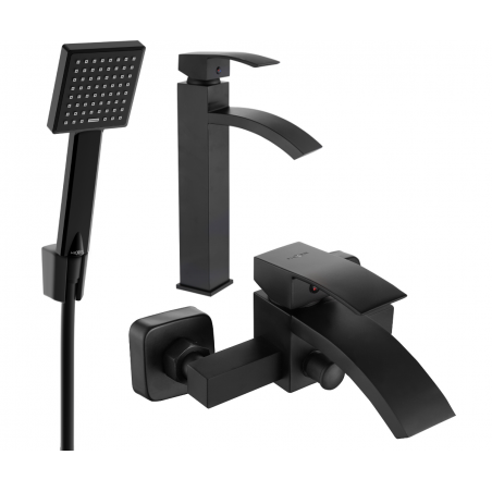Mexen Libra R45 ensemble de baignoire, noir - 745113R45-70