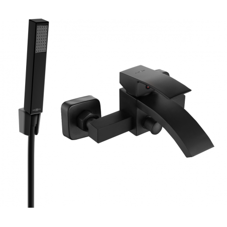 Mexen Libra R77 robinet de baignoire avec ensemble douche, noir - 74513R77-70