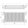 Mexen CH30 Radiateur hygiénique à panneaux 400 x 900 mm, raccordement latéral, 987 W, noir - W430H-040-090-70