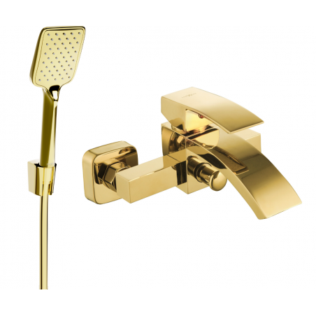 Mexen Libra R62 robinet de baignoire avec ensemble de douche, doré - 74513R62-50