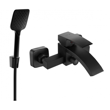 Mexen Libra R62 robinet de baignoire avec ensemble de douche, noir - 74513R62-70