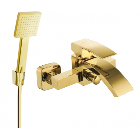 Mexen Libra R45 robinet de baignoire avec ensemble de douche, or - 74513R45-50