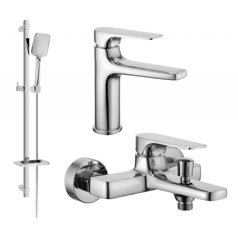 Mexen Lynx DQ62 ensemble de baignoire, chrome - 745903DQ62-00