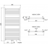Mexen Mars radiateur électrique 1200 x 600 mm, 600 W, blanc - W110-1200-600-2600-20