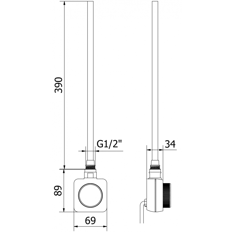 Mexen Mars radiateur électrique 900 x 600 mm, 400 W, blanc - W110-0900-600-6400-20