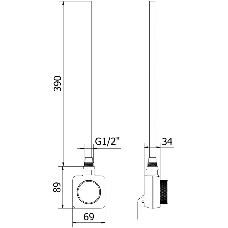Mexen Mars radiateur électrique 1200 x 400 mm, 400 W, blanc - W110-1200-400-6400-20