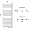 Mexen Mars radiateur électrique 1200 x 500 mm, 500 W, blanc - W110-1200-500-6500-20