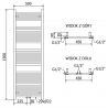 Mexen Mars radiateur électrique 1500 x 500 mm, 600 W, blanc - W110-1500-500-6600-20