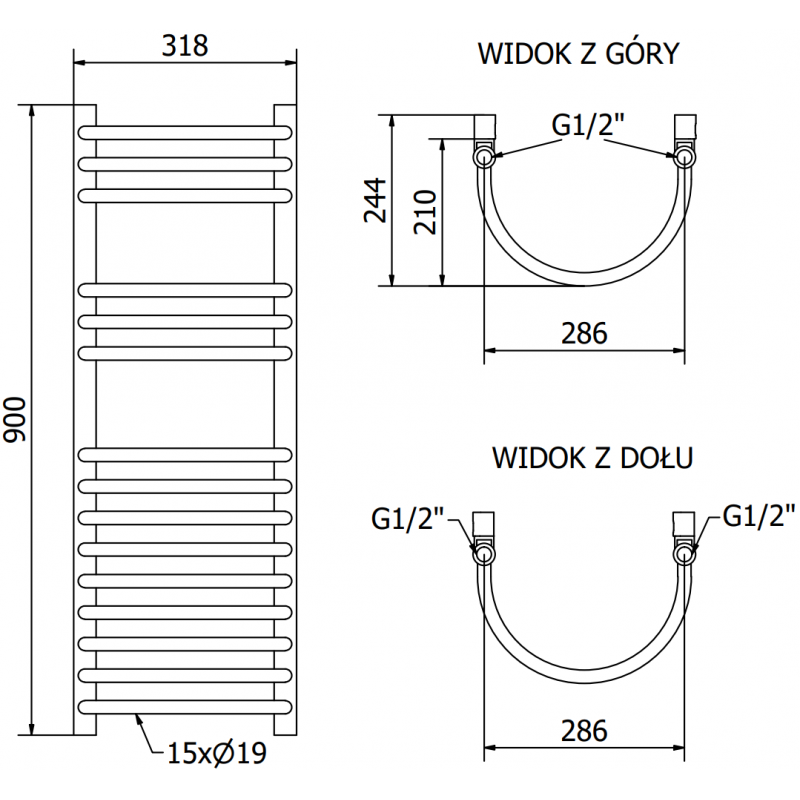 Mexen Eros radiateur électrique 900 x 318 mm, 300 W, noir - W112-0900-318-2300-70