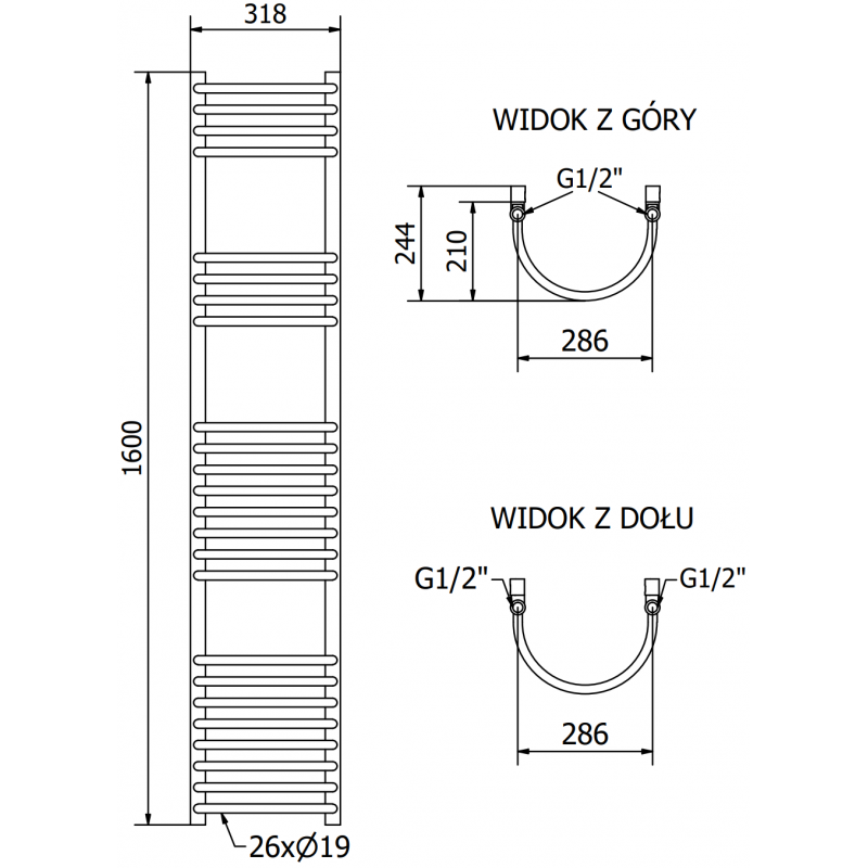 Mexen Eros radiateur électrique 1600 x 318 mm, 600 W, noir - W112-1600-318-2600-70