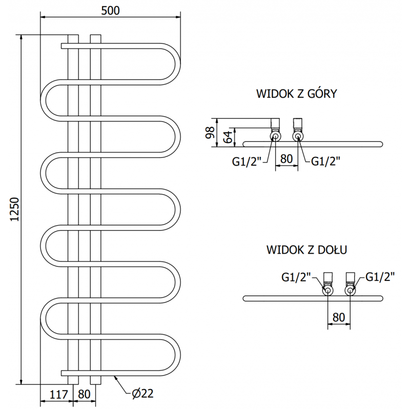 Mexen Kiso radiateur électrique 1250 x 500 mm, 300 W, blanc - W114-1250-500-2300-20
