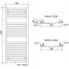 Mexen Helios Radiateur électrique 1200 x 500 mm, 600 W, anthracite - W103-1200-500-2600-66