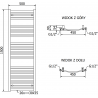 Mexen Helios radiateur électrique 1500 x 500 mm, 900 W, anthracite - W103-1500-500-2900-66