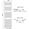 Mexen Helios radiateur électrique 1800 x 500 mm, 900 W, noir - W103-1800-500-2900-70