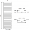 Mexen Helios radiateur électrique 1800 x 600 mm, 900 W, anthracite - W103-1800-600-2900-66