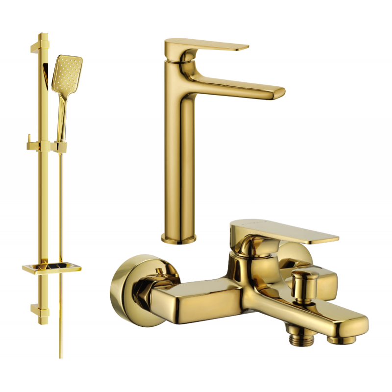Mexen Lynx DQ62 ensemble de baignoire, doré - 745913DQ62-50
