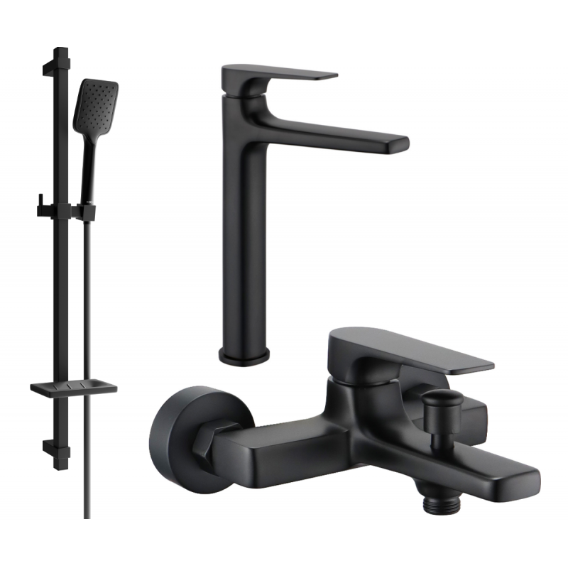 Mexen Lynx DQ62 ensemble de baignoire, noir - 745913DQ62-70
