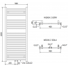 Mexen Pluton radiateur électrique 1200 x 500 mm, 600 W, blanc - W106-1200-500-2600-20