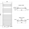 Mexen Sol radiateur électrique 1200 x 500 mm, 600 W, blanc - W125-1200-500-2600-20