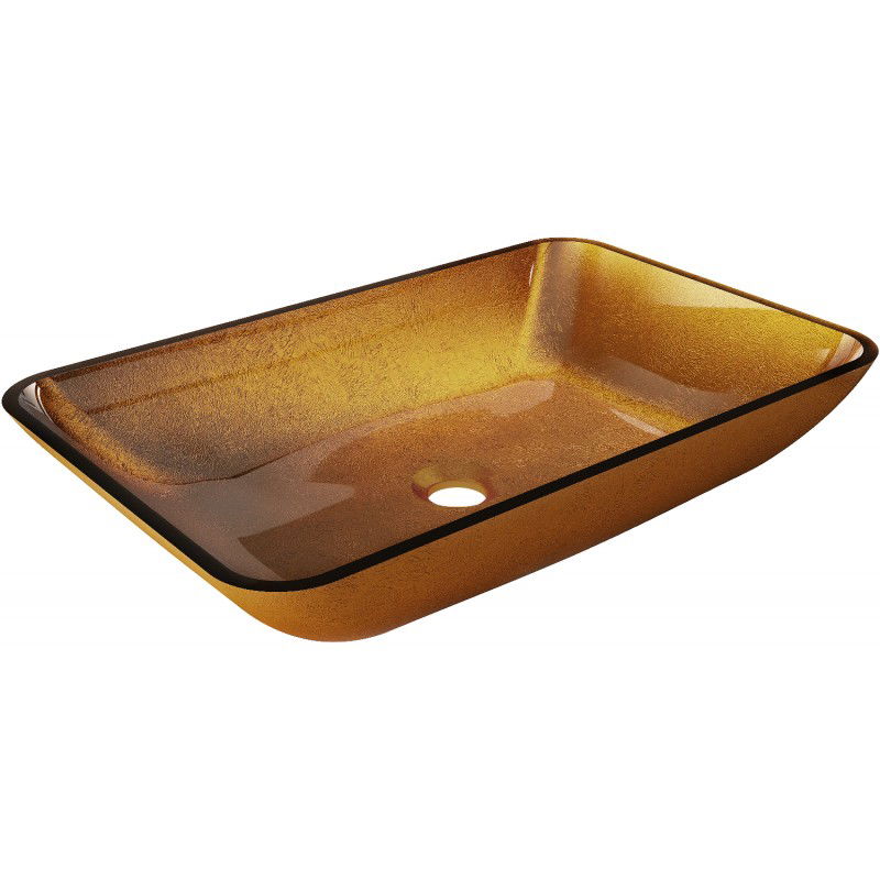 Mexen Megan lavabo à poser en verre 56 x 36 cm, doré - 24135650