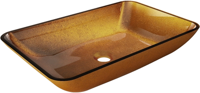 Mexen Megan lavabo en verre à poser 56 x 36 cm, doré - 24135650